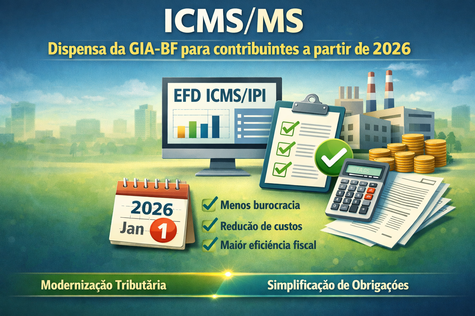 Dispensa da apresenta��o da GIA-BF para contribuintes no MS