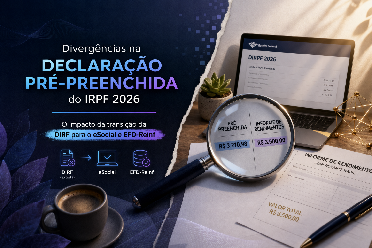 Diverg�ncia na DIRPF 2026 - O que fazer quando a pr�-preenchida est� errada