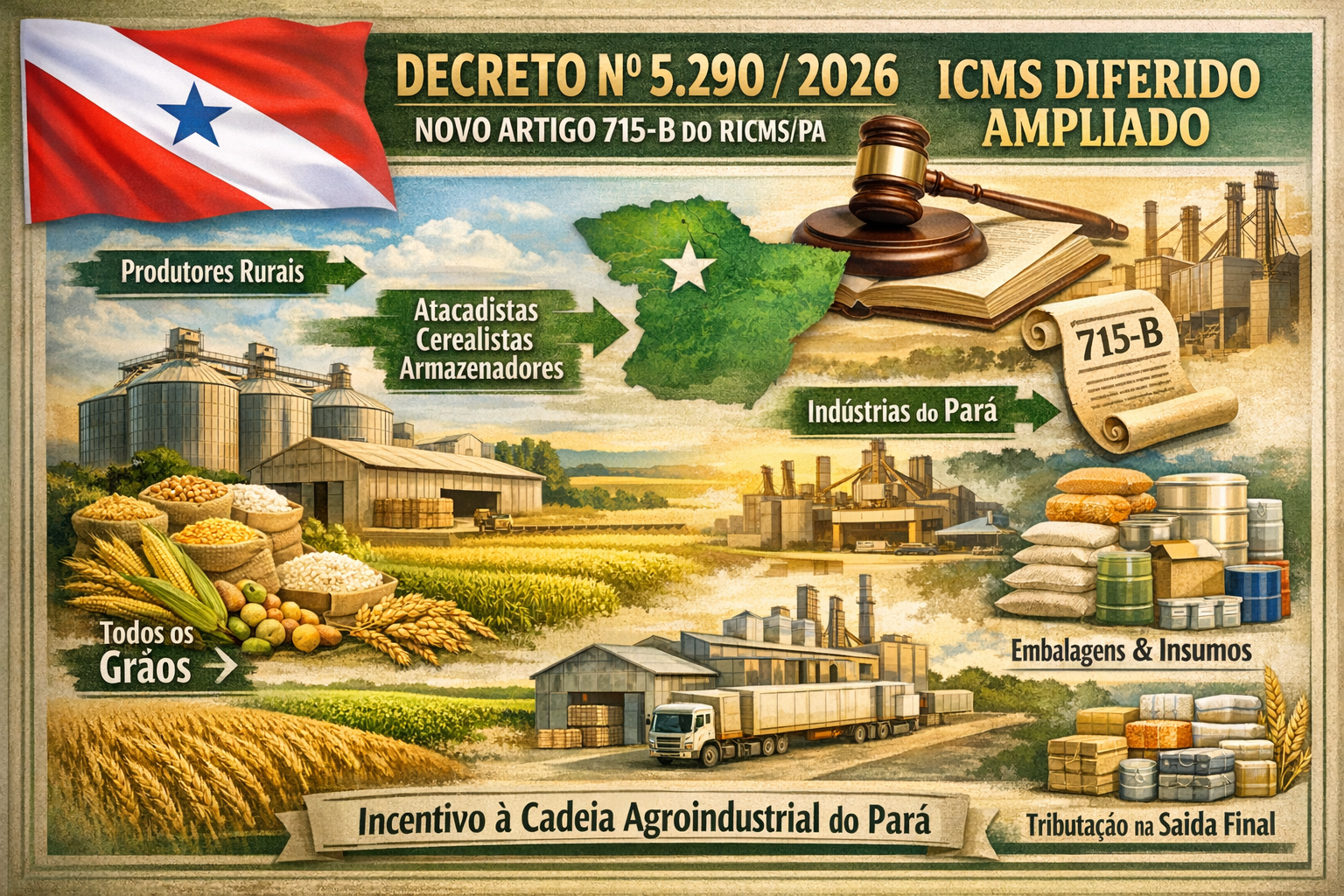 Par� amplia diferimento do ICMS para gr�os