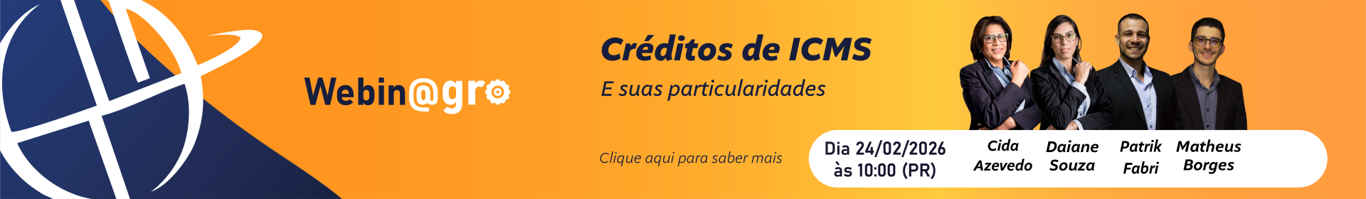 Webinagro: Cr�ditos de ICMS e suas particularidades